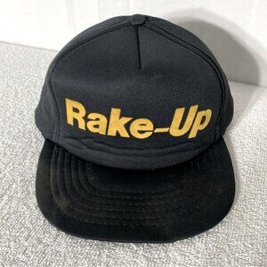 Vintage New Image Rake Up Black Yellow Foam Snap Back Trucker Hat